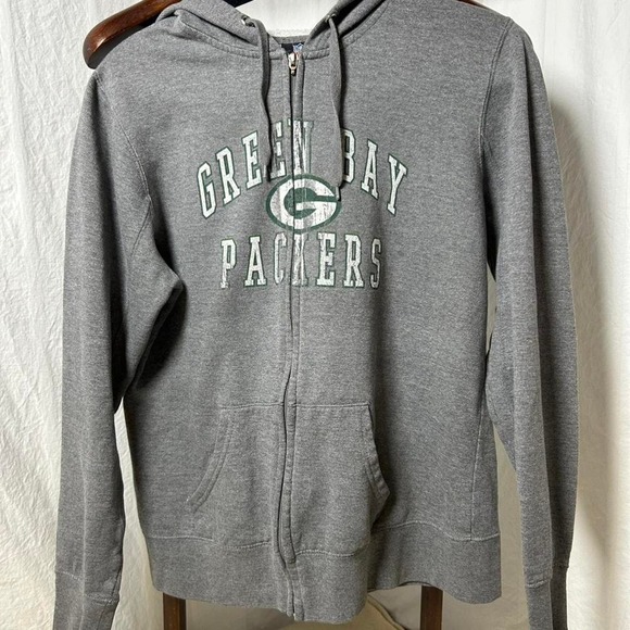 Green Bay Packers grey zip-up hoodie Women's medium#NFL #Packers - Picture 1 of 4
